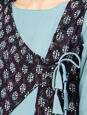 angrakha style kurta with pant set - 15849339 - Standard Image - 4
