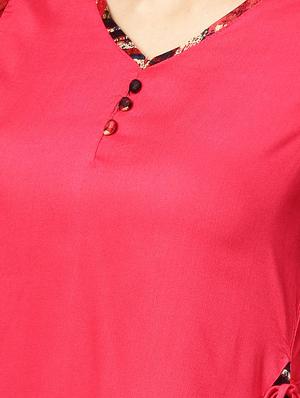 solid kurta with jacket & palazzo set - 15849341 - Standard Image - 4
