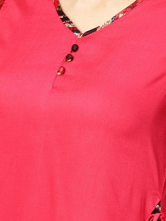 solid kurta with jacket & palazzo set - 15849341 - Zoom Image - 4