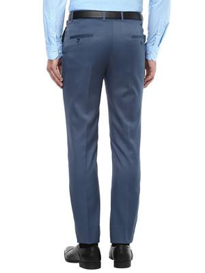 blue polyester flat front formal trouser - 15849346 - Standard Image - 3