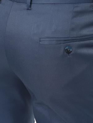 blue polyester flat front formal trouser - 15849346 - Standard Image - 4