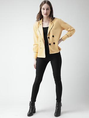 contrast piping double breasted blazer - 15850093 - Standard Image - 4