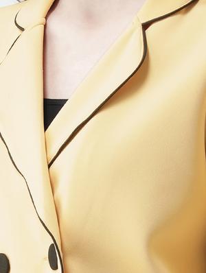 contrast piping double breasted blazer - 15850093 - Standard Image - 5
