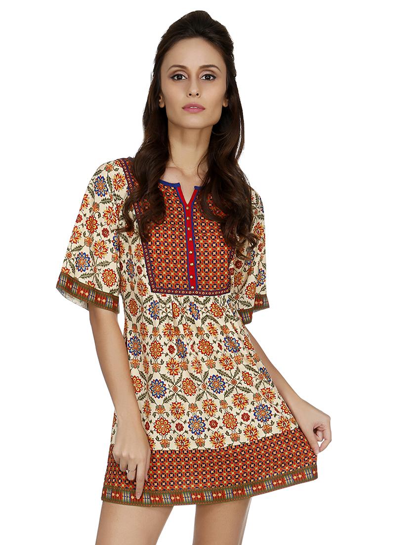 gathered detail embellished a-line dress - 15850139 - Zoom Image - 1