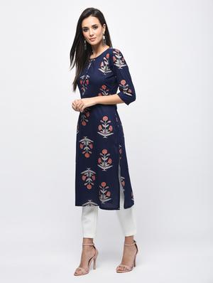 straight printed kurta - 15850581 - Standard Image - 2