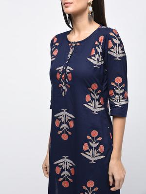 straight printed kurta - 15850581 - Standard Image - 4