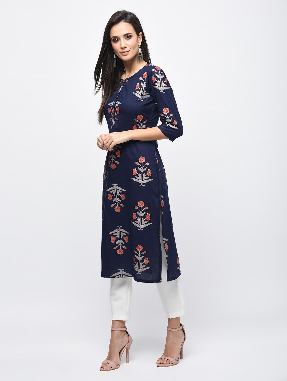 straight printed kurta - 15850581 - Zoom Image - 2