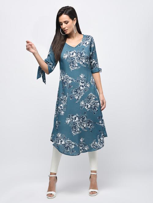 a-line printed kurta - 15850597 - Standard Image - 1