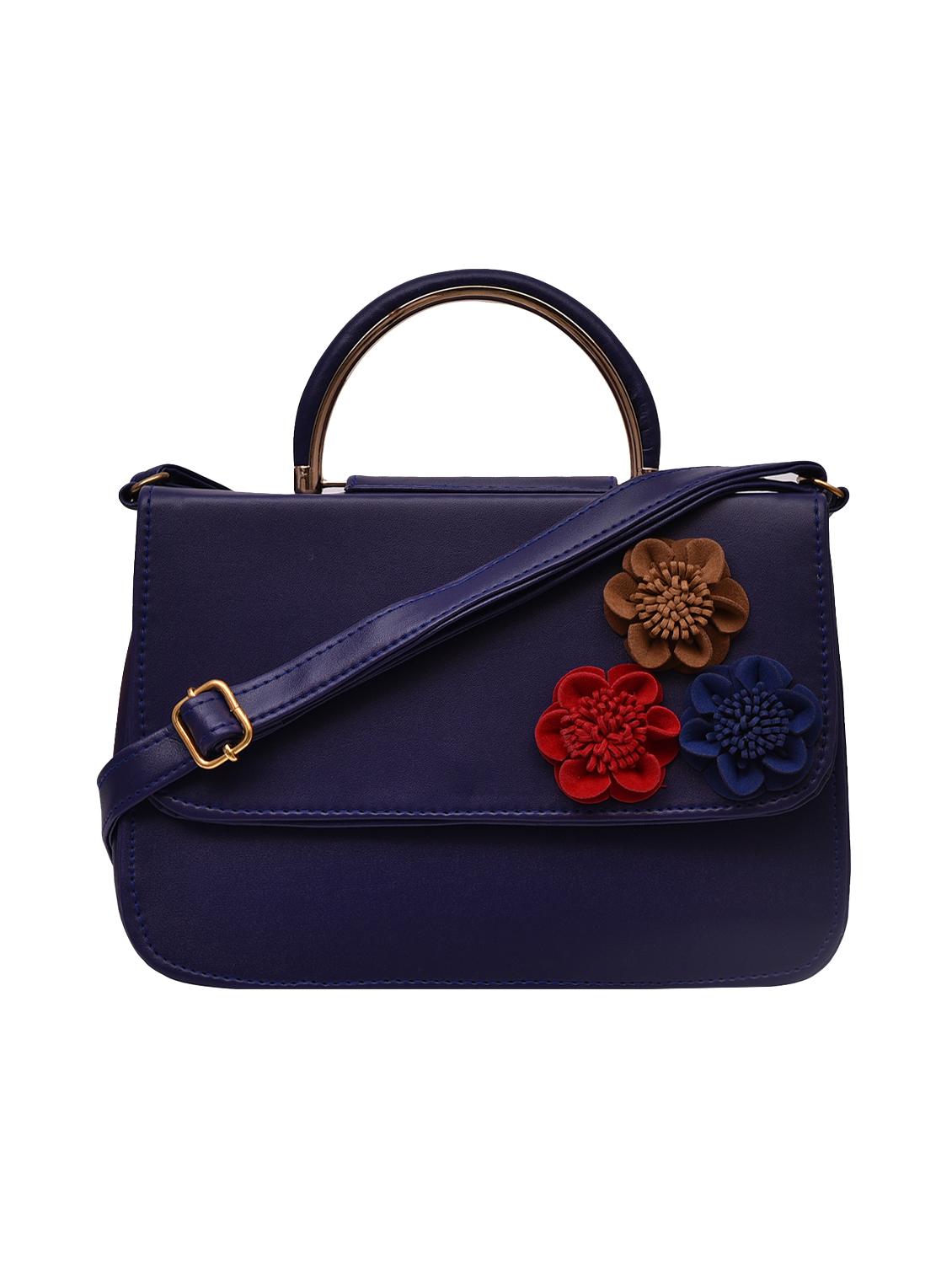 blue leatherette (pu) structured sling bag - 15851029 - Zoom Image - 1