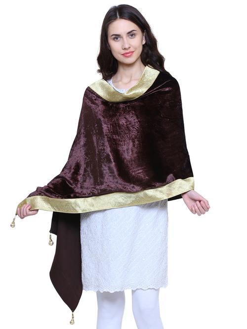 brown velvet shawl - 15851175 - Standard Image - 1