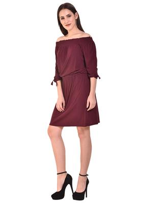 striped off shoulder blouson dress - 15851274 - Standard Image - 2