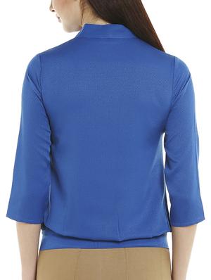 tie knot neck gathered blouson top - 15851646 - Standard Image - 3