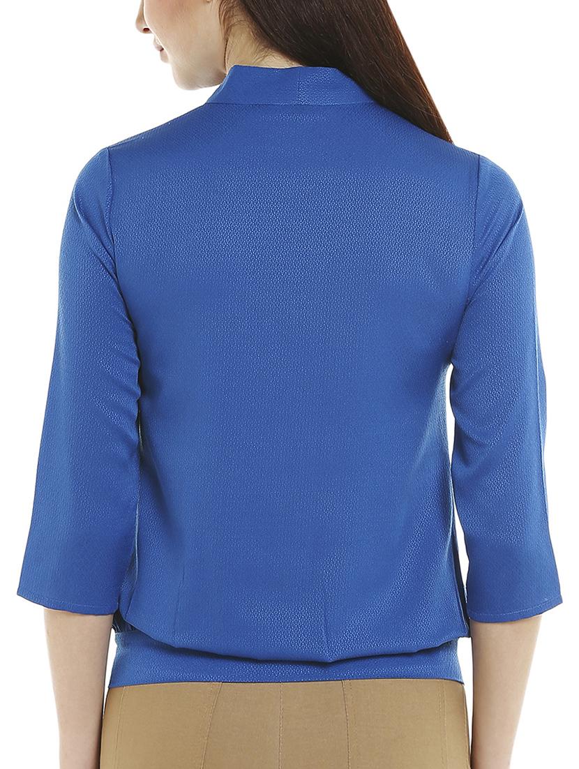 tie knot neck gathered blouson top - 15851646 - Zoom Image - 3