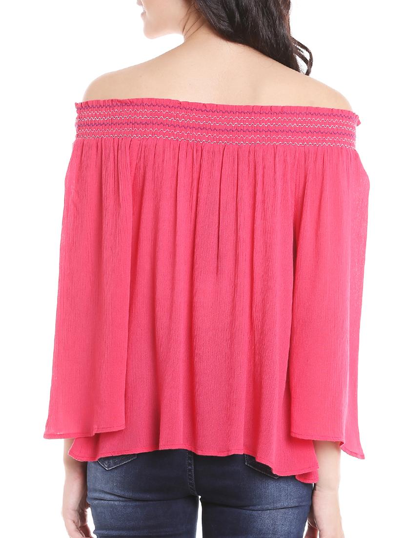 smocked off shoulder boxy top - 15851699 - Zoom Image - 3