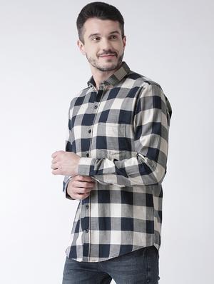 blue checkered casual shirt - 15851891 - Standard Image - 2