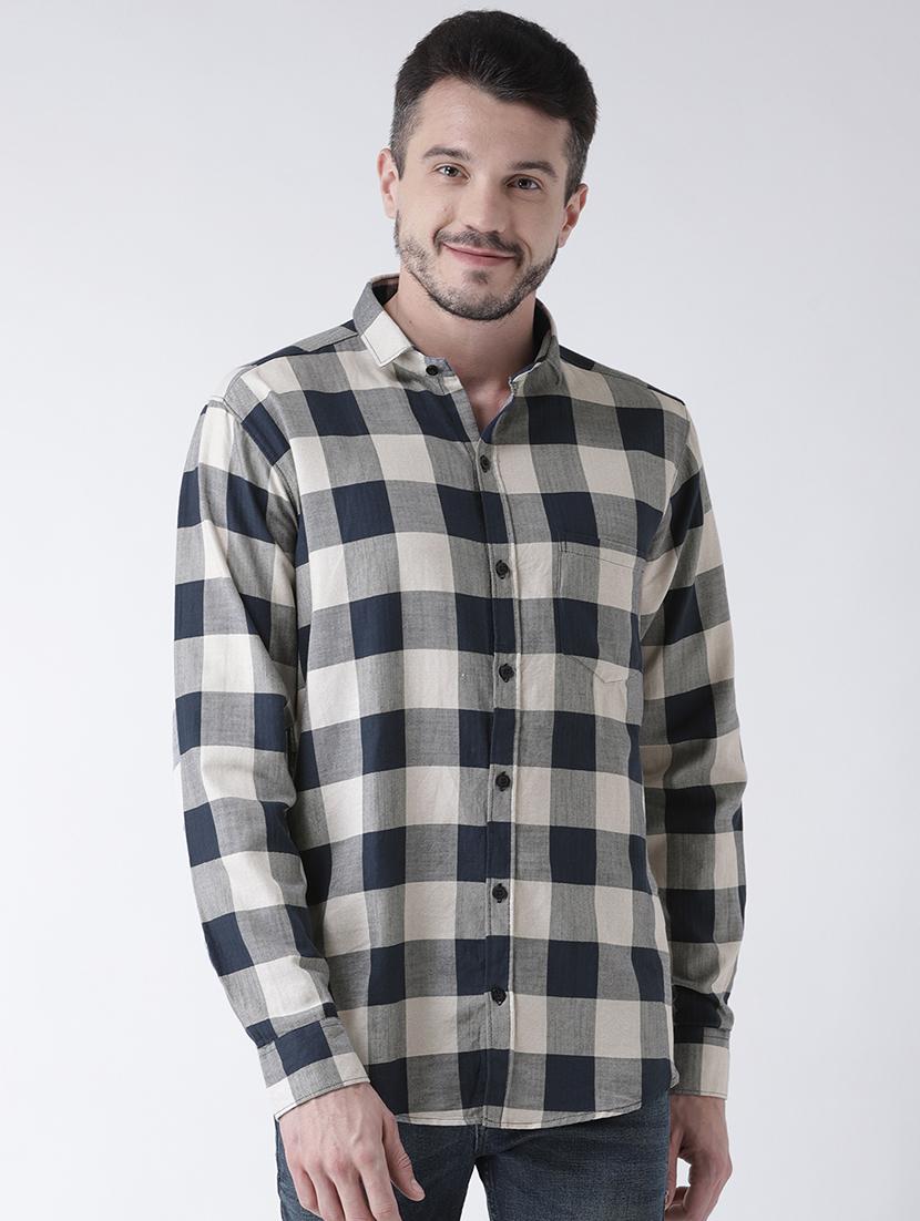 blue checkered casual shirt - 15851891 - Zoom Image - 1