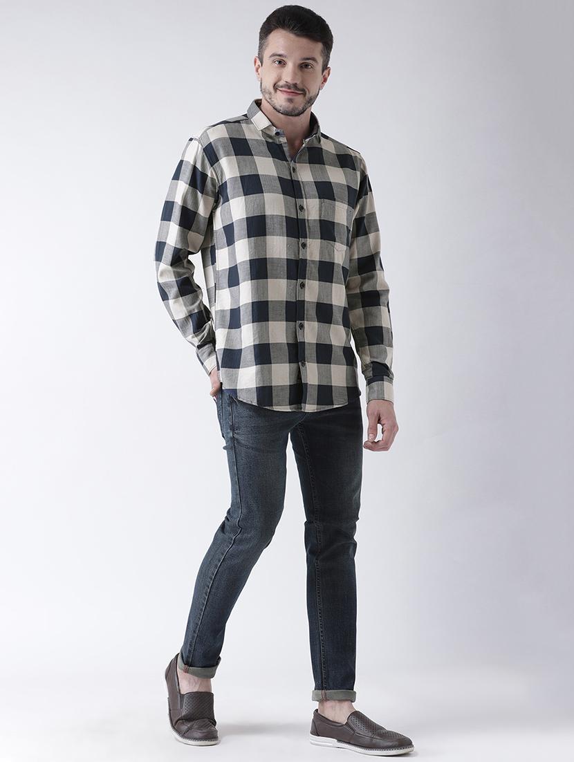 blue checkered casual shirt - 15851891 - Zoom Image - 4