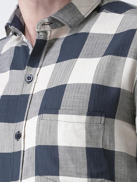 blue checkered casual shirt - 15851891 - Zoom Image - 5