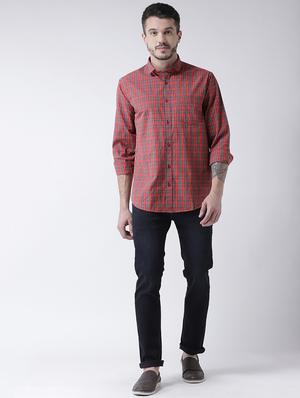 orange checkered casual shirt - 15851898 - Standard Image - 4
