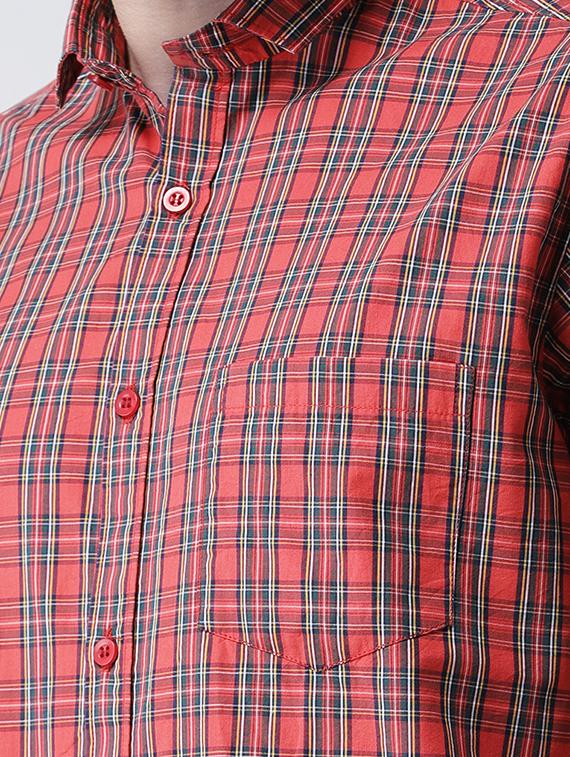 orange checkered casual shirt - 15851898 - Zoom Image - 5
