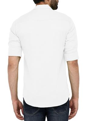 white linen casual shirt - 15852292 - Standard Image - 3