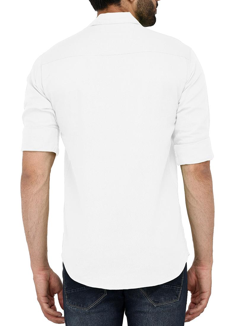 white linen casual shirt - 15852292 - Zoom Image - 3