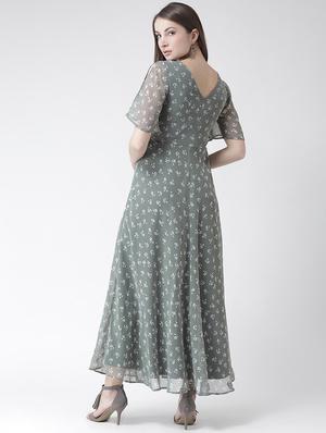 floral slit sleeved maxi dress - 15852313 - Standard Image - 3