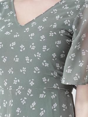 floral slit sleeved maxi dress - 15852313 - Standard Image - 4