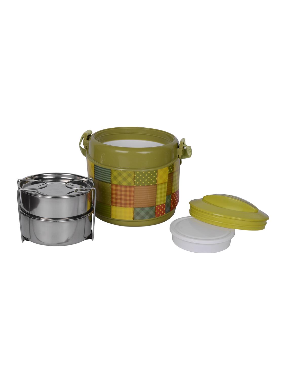 royale 2 senior hot lunch pack, 2 stainless steel tiffin box set, green - 15853124 - Zoom Image - 2