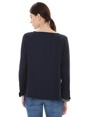lace trim flute sleeved top - 15853200 - Standard Image - 2