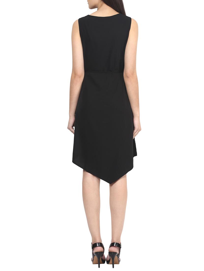 tie up waist laced asymmetric dress - 15853387 - Zoom Image - 3
