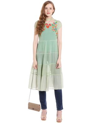 choker neck gathered tiered tunic - 15853399 - Standard Image - 4