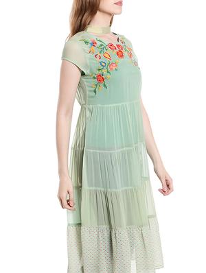 choker neck gathered tiered tunic - 15853399 - Standard Image - 5