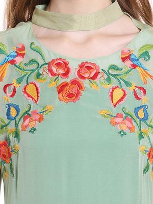 choker neck gathered tiered tunic - 15853399 - Standard Image - 6