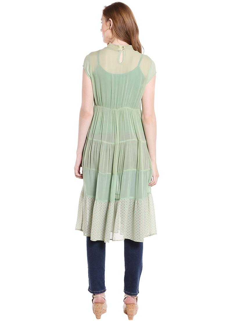 choker neck gathered tiered tunic - 15853399 - Zoom Image - 3