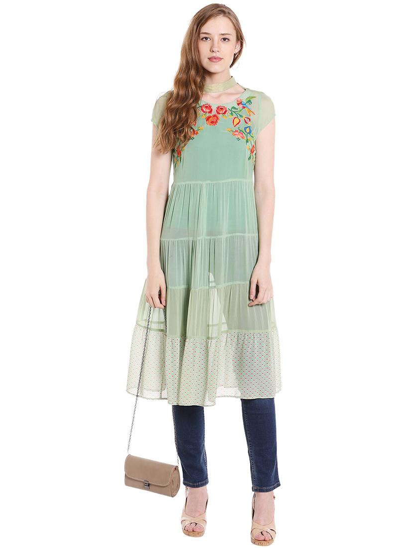 choker neck gathered tiered tunic - 15853399 - Zoom Image - 4