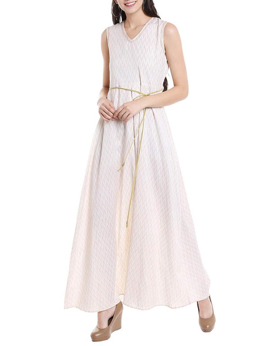 tie up waist pleated maxi dress - 15853403 - Zoom Image - 1