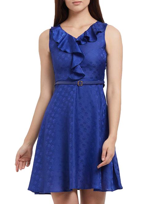 ruffled floral flared dress - 15853425 - Standard Image - 1