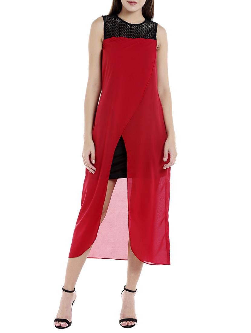 lace paneled asymmetric dress - 15853436 - Zoom Image - 1