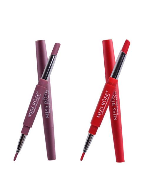 miss rose combo of 2 lip liner plus lipsticks( shade 2 and 8) - 15853793 - Standard Image - 1
