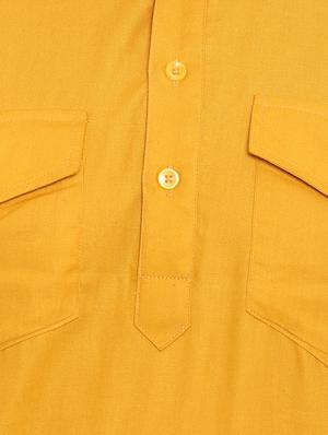 yellow cotton long kurta - 15853862 - Standard Image - 4
