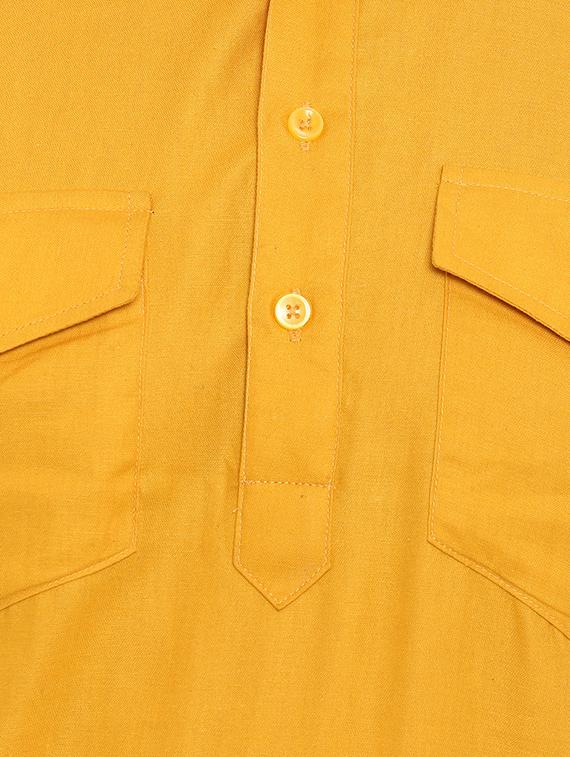 yellow cotton long kurta - 15853862 - Zoom Image - 4