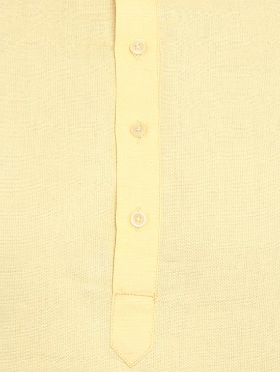 yellow solid long kurta - 15853864 - Zoom Image - 4