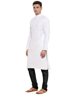 white cotton long kurta - 15853865 - Standard Image - 2