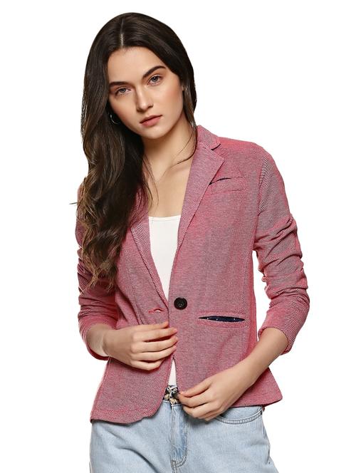 elbow patch side slit blazer - 15854324 - Standard Image - 1