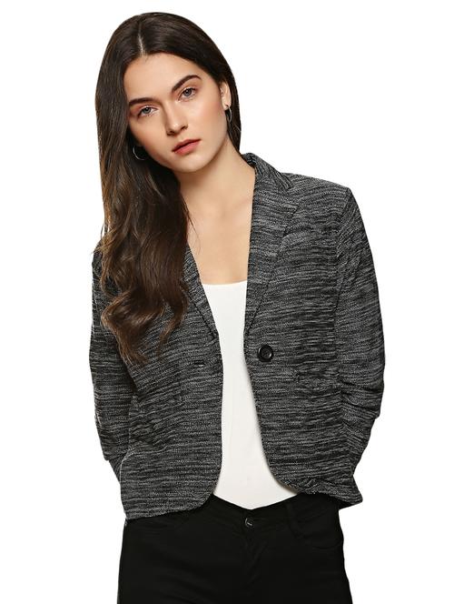 elbow patch side slit blazer - 15854325 - Standard Image - 1
