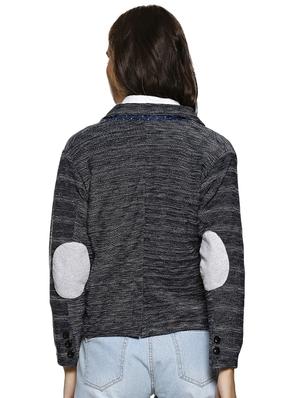 elbow patch side slit blazer - 15854326 - Standard Image - 3
