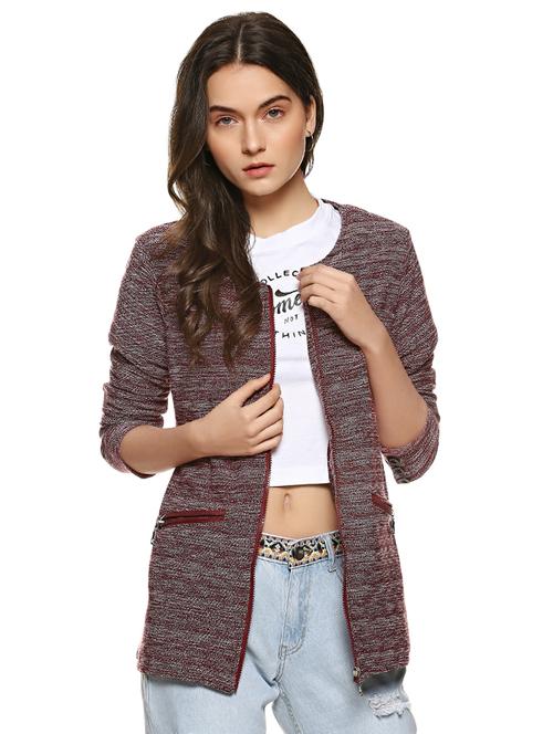 back slit zip up jacket - 15854331 - Very Small Image - 1