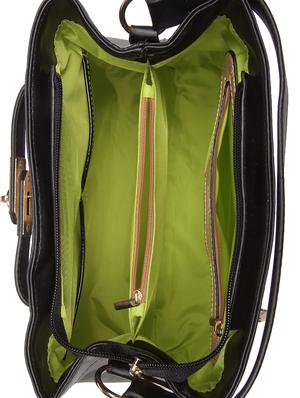 black leatherette (pu) regular handbag - 15854354 - Standard Image - 3