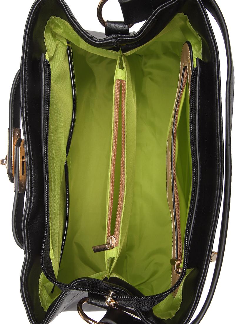 black leatherette (pu) regular handbag - 15854354 - Zoom Image - 3